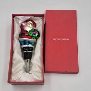 Hand-Blown glass  Santa Claus Wine Bottle Stopper With Gift Box